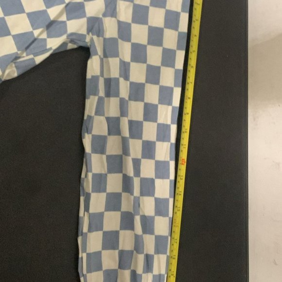 VANS Printed Knotty Long Sleeve Tee Ashley T-Shirt Check Blue White VN0A7YYJBD2 - Picture 11 of 11